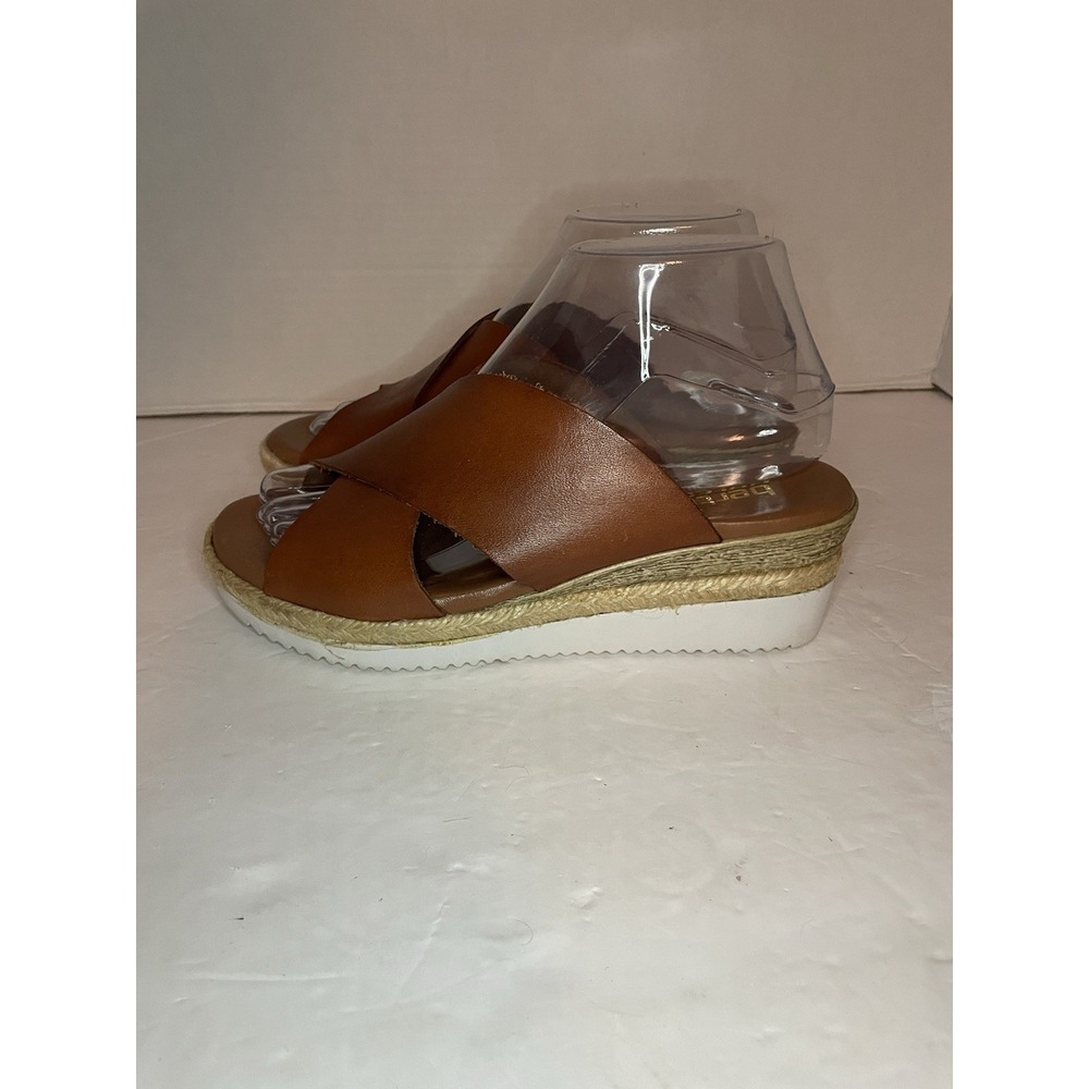 Bertuchi Women's Sandals Leather Slip On Wedge Brown Women's Size 7.5" US/38 EU - Picture 5 of 12